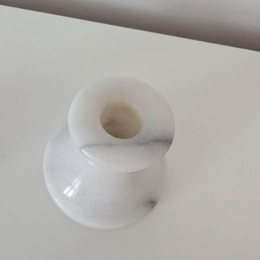 Vintage Mid Century Modern Marble Candlestick Holders - Picture 2 of 6